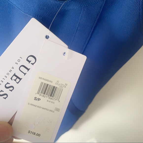 NWT Guess blue bodycon dress - Picture 3 of 7